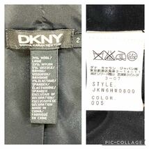 中古 ダナキャランニューヨーク DKNY ウールスーツ 2 ブラック ビーズ スパンコール スナップボタン開閉式 総裏地 レディース ダメージ加工_画像10