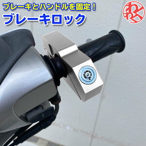 バイク 盗難防止 ブレーキロック アクセルロック グリップロック セキュリティ 強化 バイク用品 ハンドルロック シルバー 銀