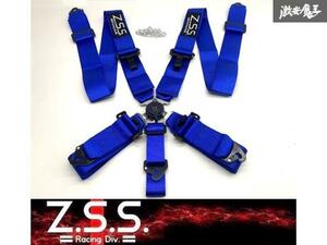 Z.S.S. Racing Harness 5点式 3インチ シートベルト レーシングハーネス ブルー ZSS