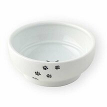 【お買い得品】 陶器食器二段かえしでドライもウェットも食べやすい フードボウル 猫柄 猫壱（ｎｅｃｏｉｃｈｉ）_画像1