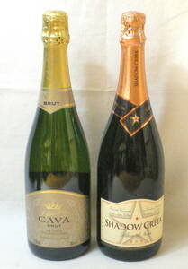 古酒 スパークリングワイン 2本 Sainsbury's Cava Brut 750ml 11.5％ / SHADOW CREEK ブラン・ドゥ・ノワール 750ml 12% 未開栓