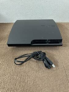 K【中古品】SONY PlayStation3 PS3 160GB CECH-3000A 電源コード付 通電動作確認済み 初期化済み チャコールブラック キズあり