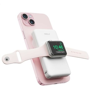 iWALK MAG-Xモバイルバッテリーマグネット式ワイヤレス充電10000mAh PD急速充電 Apple Watchとiphone同時充電PSE技術基準適合(ホワイト)A6