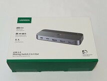 UGREEN USB3.0 切替器 2PCでUSB-C&Aデバイス共有 5Gbps高速転送 USB切り替えリモコン切り替え機 2*USBケーブル&リモコン付 スカイグレーA12_画像7