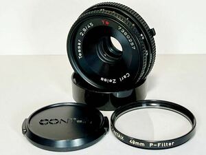 【中古品】 CONTAX Carl Zeiss Tessar 45mm F2.8 T* MMJ Y/C カールツァイス テッサー ヤシカコンタックス マニュアルレンズ 付属品あり