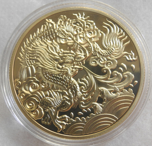 龍と干支 記念メダル コレクションコイン 24KP 1oz 1オンス 金貨 日本 中国 十二支 プレゼント 縁起物 ボールマーカー