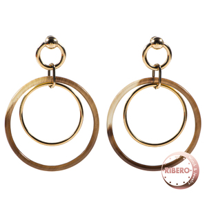 HERMES Hermes Amulettes Duoamyu let Duo earrings earrings Gold Brown 
