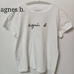 美品　agnes b.　アニエスベー　レディース　半袖　Tシャツ　白　T3 　Lサイズ