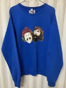 WACKO MARIA Cheech＆Chong UP IN SMOKE CREW NECK SWEAT SHIRTS TYPE-2 フォトスウェットTシャツ ワコマリア サイズM GUILTY PARTIES BLUE