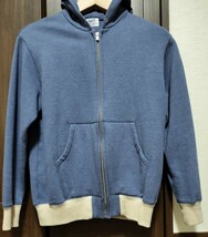 【美品】フェローズ　ZIPパーカー　40/42 XL　　L ネイビー/ベージュ　Pherrow's　パーカ　スウェット　裏起毛　ウエアハウス　_画像3