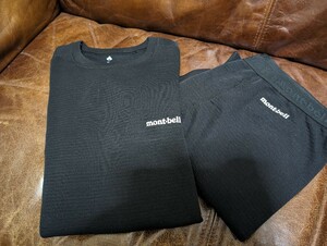 mont-bell モンベル ジオライン EXP.ラウンドネックシャツ＆タイツ ブラック XL