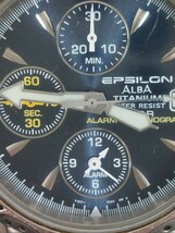 10225　SEIKO セイコー ALBA EPSILON チタン Y182-7D20 アラーム メンズクロノグラフ_画像10