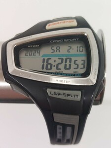 11907　CASIO SPORT カシオ PHYS フィズ STR-900J LAP MEMORY60 5BAR 日常生活防水 デジタル シリコンベルト クオーツ メンズ腕時計 稼働品