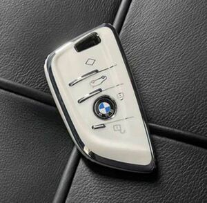 BMW キーケース キーカバー 保護 TPU 銀タイプ 刀型 ホワイト