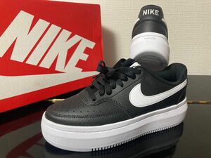 新品24cmナイキコートビジョンアルタブラックCOURTVISIONエアフォース1AF1好きに厚底スニーカーNIKEレディース