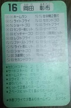 タカラプロ野球カードゲーム昭和５９年度阪神タイガース 岡田彰布_画像4