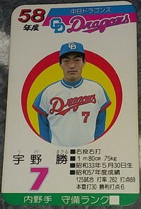 タカラプロ野球カードゲーム昭和５８年度中日ドラゴンズ 宇野勝