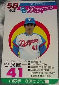 タカラプロ野球カードゲーム昭和５８年度中日ドラゴンズ 谷沢健一