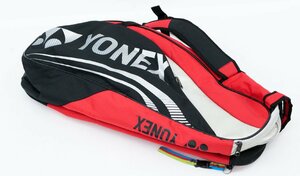 【中古品】ヨネックス YONEX テニスラケットケース BAG1612R 6本用 ブラック×レッド.,