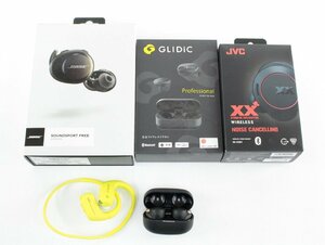 【中古・ジャンク品】ワイヤレス イヤホン まとめ売り BOSE GLIDiC JVC SONY ウォークマン ブラック 【全て動作未確認】：