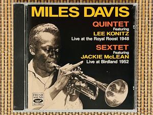 MILES DAVIS／QUINTET featuring LEE KONITZ・SEXTET featuring JACKIE McLEAN／FRESH SOUND FSCD-1000／スイス盤CD／M.デイビス／中古盤