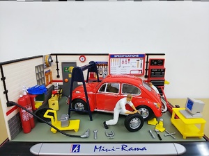 ■ HONGWELLホンウェル MiniRamaミニラマ 1/43 Volkswagen Beetle レッド フォルクスワーゲン ビートル 工房ジオラマ モデルミニカー