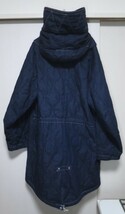 anachronorm アナクロノーム インディゴ デニム キルティング モッズコート L ～ XL 　M65　DENIM QUILTING FISH TAIL COAT _画像9