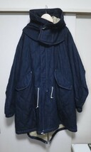 anachronorm アナクロノーム インディゴ デニム キルティング モッズコート L ～ XL 　M65　DENIM QUILTING FISH TAIL COAT _画像10