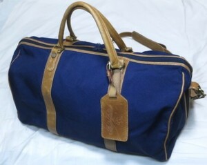  Brooks Brothers BROOKS BROTHERS leather × nylon 2WAY Boston bag shoulder Vintage valenzuela&jensen