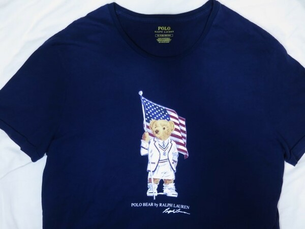 POLO RALPH LAUREN ポロベア Tシャツ XL ネイビー 星条旗 オリンピック トリコロール ラルフローレン ジャックパーセル