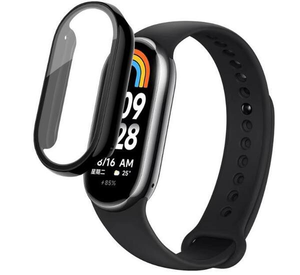 Xiaomi Smart Band 8 ブラック カバー フィルム一体型 ケース 交換 ケース 保護ケース 液晶画面保護 スマートウォッチ ソフトケース