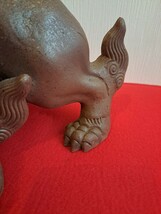 備前焼 木村長十郎友敬 獅子 W35×H30 旧家ウブ買取品 古美術 骨董 置物 床置 魔除け 縁起物 唐獅子_画像4