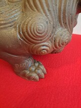 備前焼 木村長十郎友敬 獅子 W35×H30 旧家ウブ買取品 古美術 骨董 置物 床置 魔除け 縁起物 唐獅子_画像9