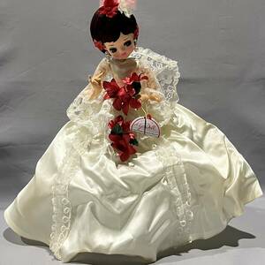 【現状品】NIJO DOLL/ニジョードール ドレス人形 ウエディングドレス ポーズ人形 置物 高さ42cm 昭和レトロ