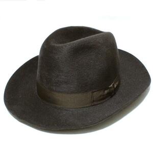 ボルサリーノ borsalino guanaco グアナコ ワイド フェドラハット／フェルトハット (59) ダークブラウン 新品 イタリア製