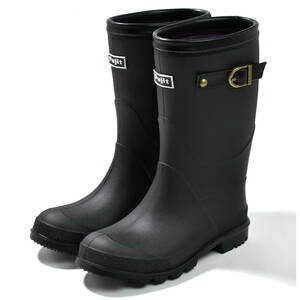 長靴 レインブーツ キッズ 子供 防水 雪 ジュニア 雨具 ブラック 18cm