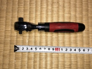 差込1/4(6.35mm)3/8(9.5㎜）両用　伸縮ラチェットハンドル