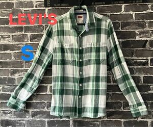 リーバイス ネルシャツ S メンズ グリーン チェック柄 LEVI’S SHIRTS GREEN Levi’s 【USED】