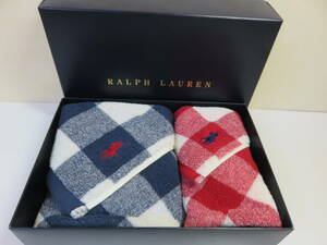 ♪新品♪未使用★RALPH LAUREN★ラルフローレン ストーンヒルギンガム ウオシュタオル1枚・ミニタオル1枚 セット