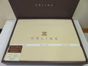 ♪新品♪未使用★CELINE★セリーヌ マカダム柄 ソフトコットンシーツ ロゴ刺 綿100％ サイズ140×240㎝ 西川産業 日本製