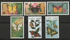 切手 H879 チュニジア 昆虫 蝶 6V完 1994年発行 未使用