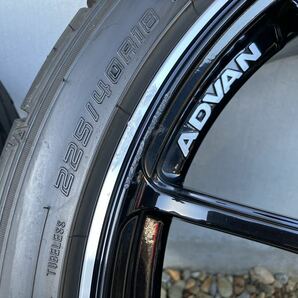 ADVAN RZ2F 18インチ 7.5j +50 PCD100-5Hグロスブラック/DUNLOP DIREZZA ディレッツァ DZ102 225 40 R18 22年製 9部山 軽量アルミ 送料無料の画像6