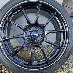 ADVAN RZ2F 18インチ 7.5j +50 PCD100-5Hグロスブラック/DUNLOP DIREZZA ディレッツァ DZ102 225 40 R18 22年製 9部山 軽量アルミ 送料無料の画像7