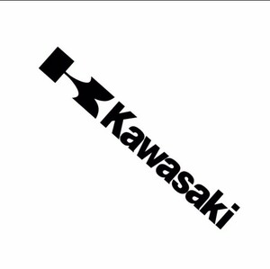 KAWASAKI 　バイク　車　汎用ステッカー　簡単張り付け　黒　2枚セット
