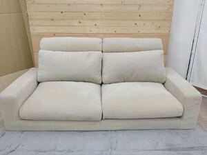  Muji Ryohin head rest attaching 2 seater . wide low sofa -