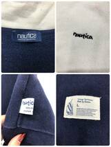 □NAUTICA スウェットトレーナー L 紺×白 ノーチカ メンズ 223-1293 裏起毛 ジップ 複数落札同梱OK B240228-4_画像3