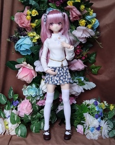 アゾン４５用の服AF267（ｄ・紺花）ＭＤＤ・ＤＤＰ・オビツ５０にも