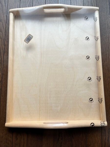 お盆 トレー 白木 トールペイント 約39.5cm×約49.5cm