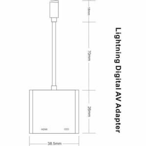 ★最新版★MFI認証 iPhone HDMI 変換アダプタ ライトニング 接続ケーブル アダプタ HDMIケーブル 有線ミラーリング 設定不要(元箱なし)の画像4