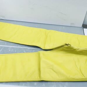 レザーパンツ 革パンツ 牛本革 LLサイズ【新品未使用】SC 鮮やかな黄色です